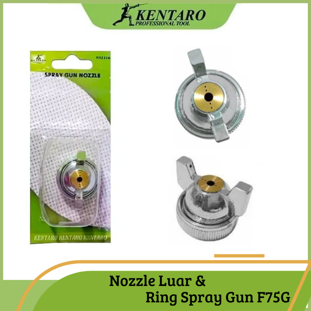 Spare Part Spray Gun Nozzle Luar + Ring F-75G KENTARO