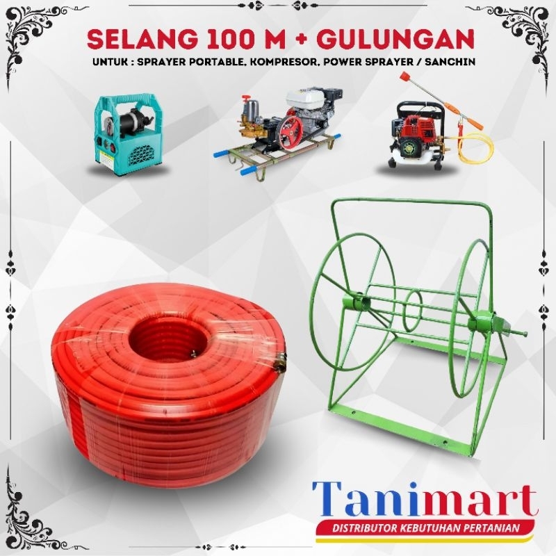 PAKET SELANG 100 METER PLUS GULUNGAN / SELANG 100 METER / GULULUNGAN SELANG 100 METER / SELANG SPRAY