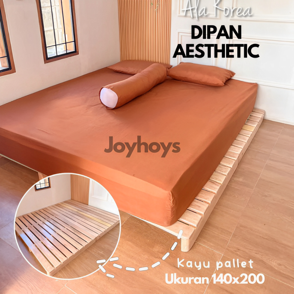 DIPAN KASUR 140X200 MINIMALIS TEMPAT TIDUR LESEHAN ALAS KAYU BONGKAR PASANG JEPANG KOREA AESTHETIC