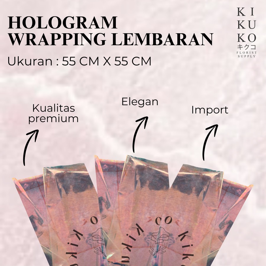 

( LEMBARAN ) Hologram Wrapping Lembaran - Kertas Bunga - Ukuran 55 CM X 55 CM