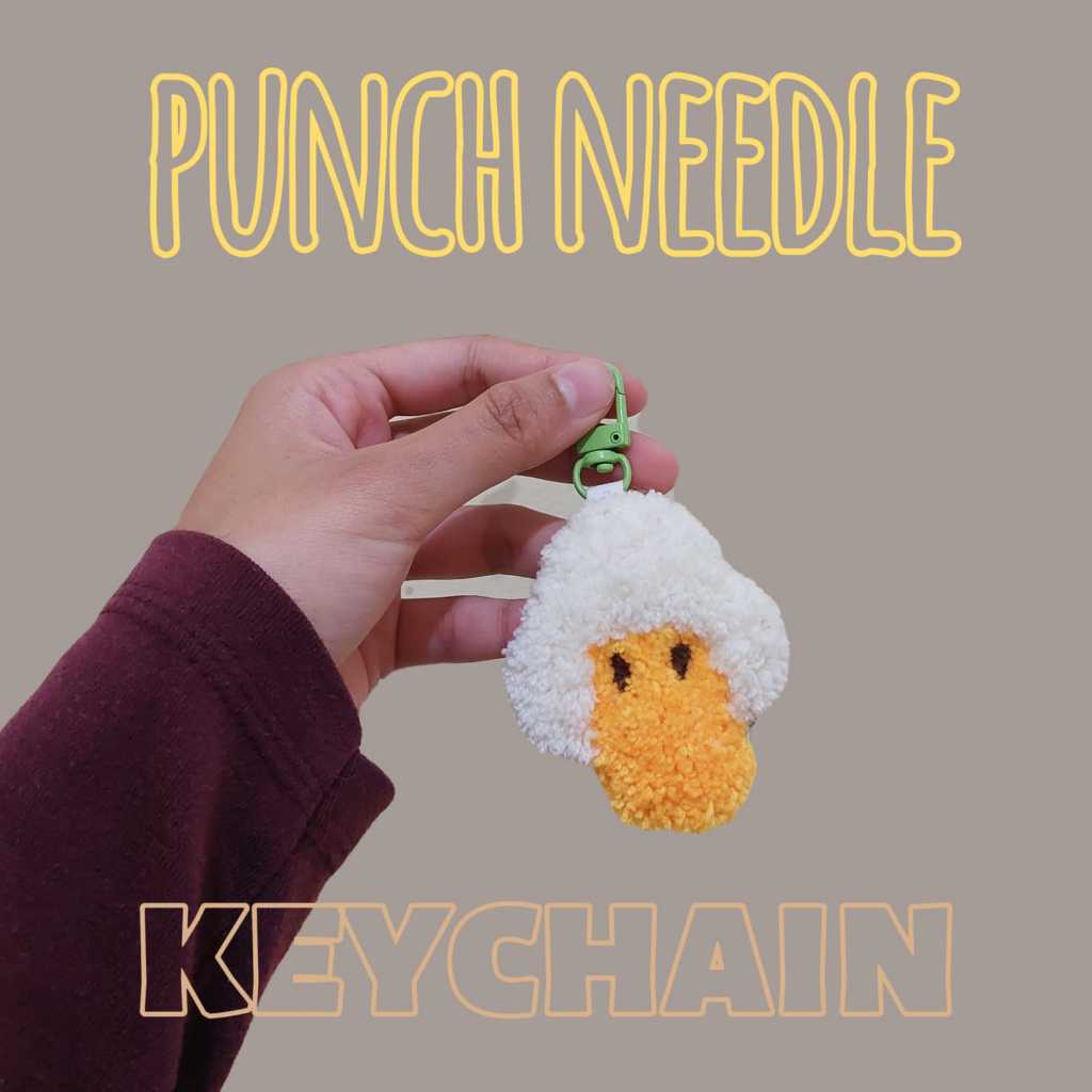 Gantungan kunci & Tatakan gelas Punch Needle/ Gantungan Kunci Punch Needle/ Keychain Punch Needle/ A