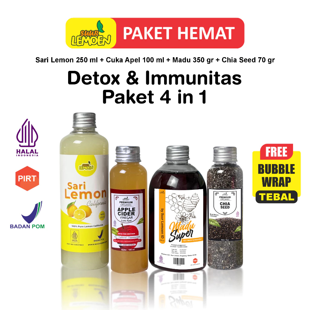 

Promo Gajian Bundling Detox-Diet-Imunitas Sari Lemon Murni, Madu super, Chia Seeds dan Garam Himalaya