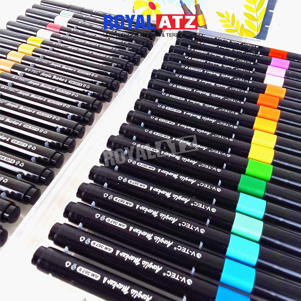 

Acrylic Marker Round Pen / Fine Marker Permanen V-tec (AM 367 R) 12/24/36 Colour