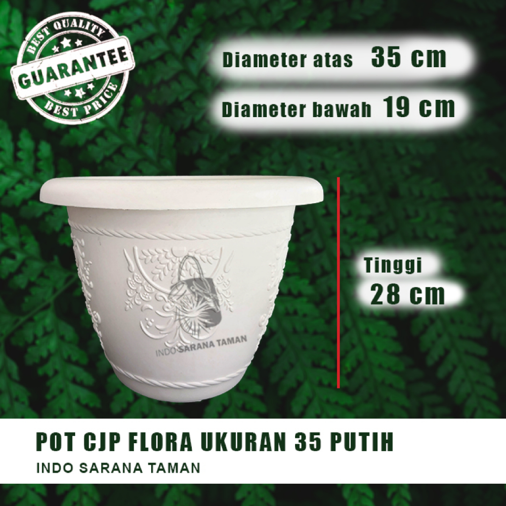 POT CJP FLORA 35 PUTIH Pot Tanaman Pot Bunga Pot Plastik GROSIR POT