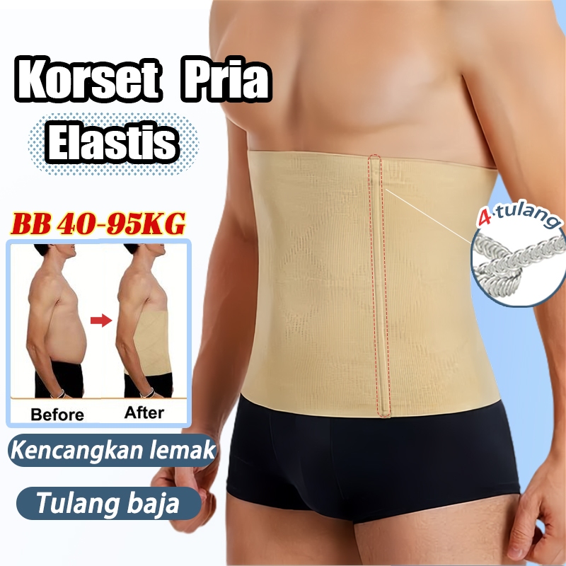Korset Pria Pelangsing Perut Buncit Ori Pembakar Lemak Alat Slimming Waist Elastis Pengecil Perut 52