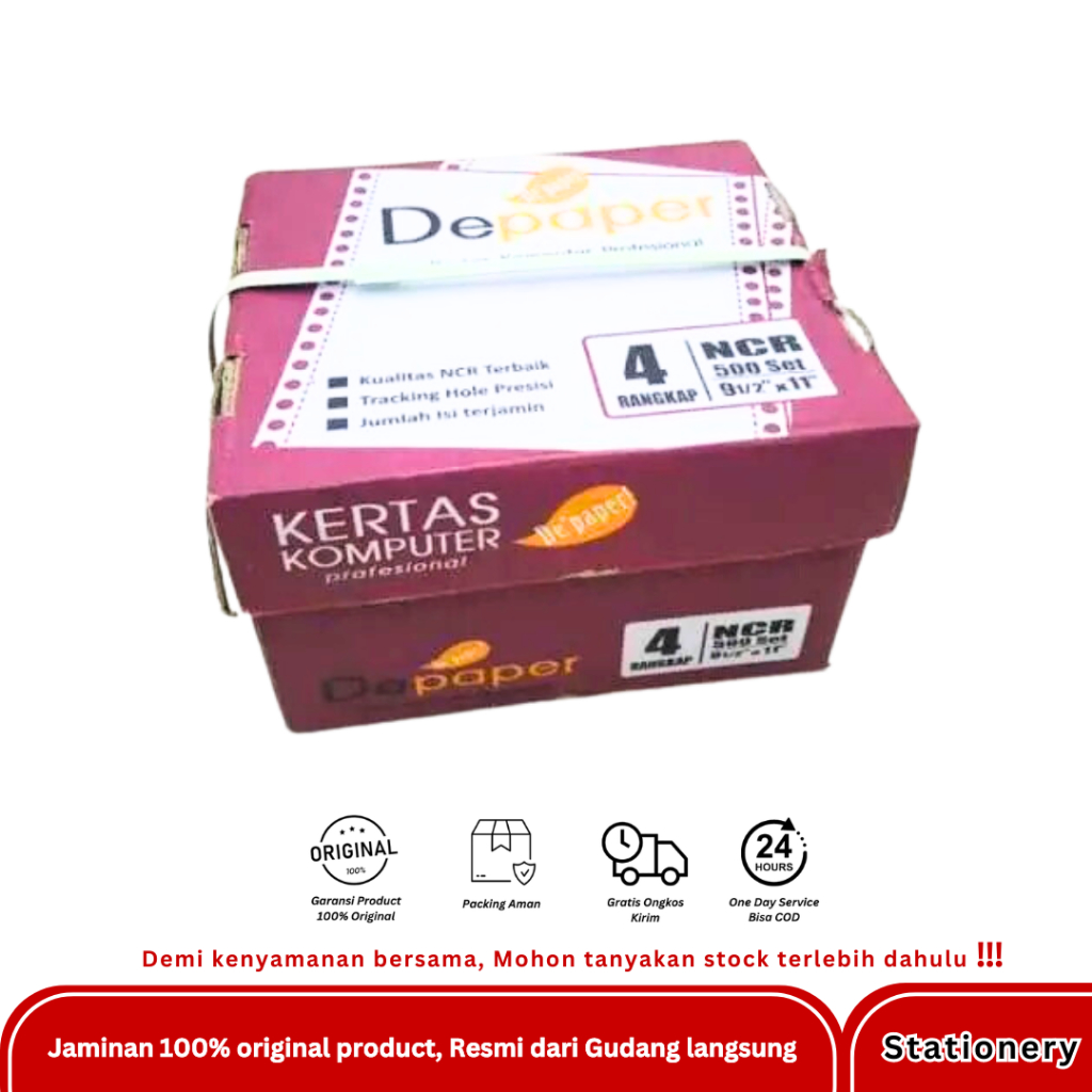 

CONTINUOUS FORM DE PAPER 9 1/2 X 11 4 PLY