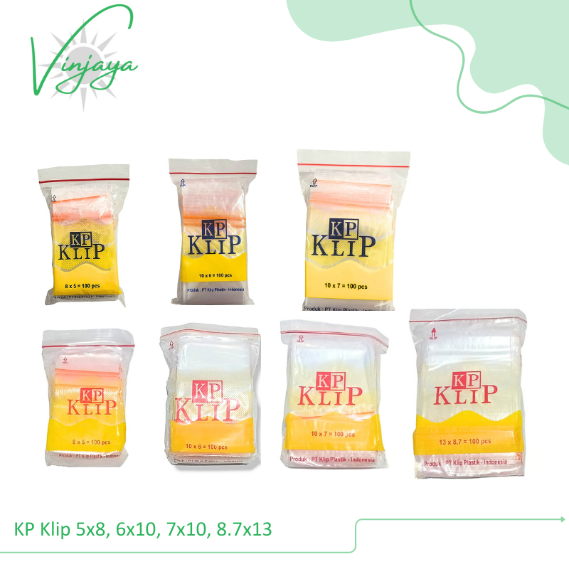 Plastik Klip/Zipper merk KP Uk 5x8, 6x10, 7x10, 8.7x13