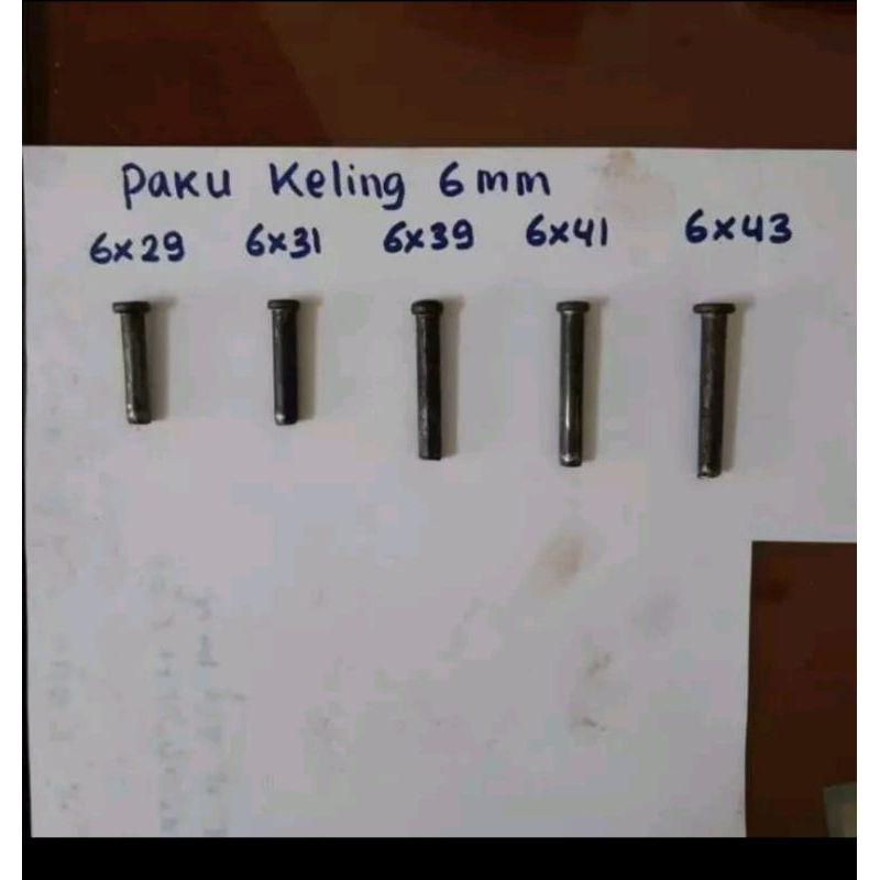 FLJ Paku Keling Diameter 6 mm Isi 25 Kg 2500 Gr 29 31 37 39 41 43 mm Karung Kilogram Gram Grosir Pin