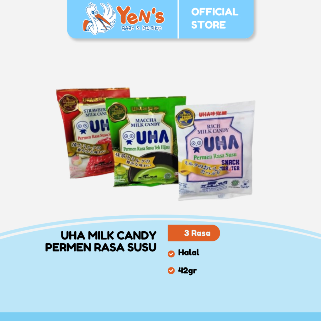 

UHA Milk Candy 42gr - Permen Rasa Susu Green Tea/Strawberry