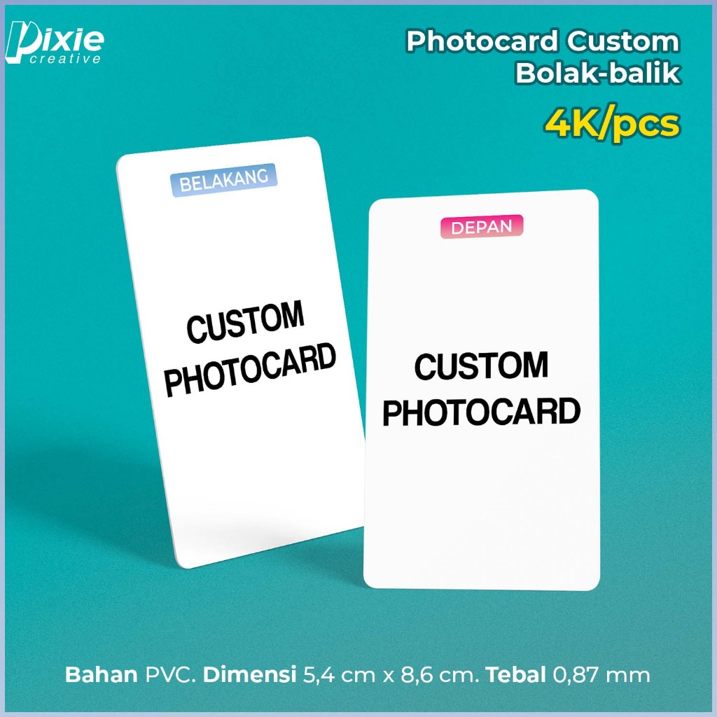 Cetak Photocard PVC Custom Murah Photo Card ID Card Name Card Foto Anime Kpop K drama