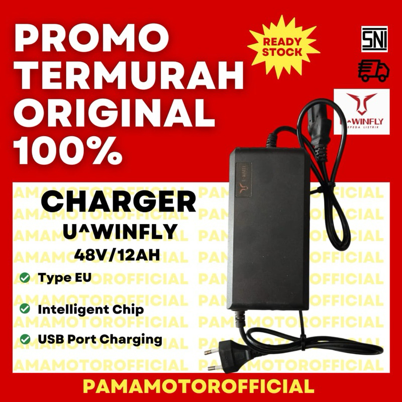 Charger Sepeda Listrik UWINFLY 48v12ah 48v20ah ORI CAS Aki Baterai