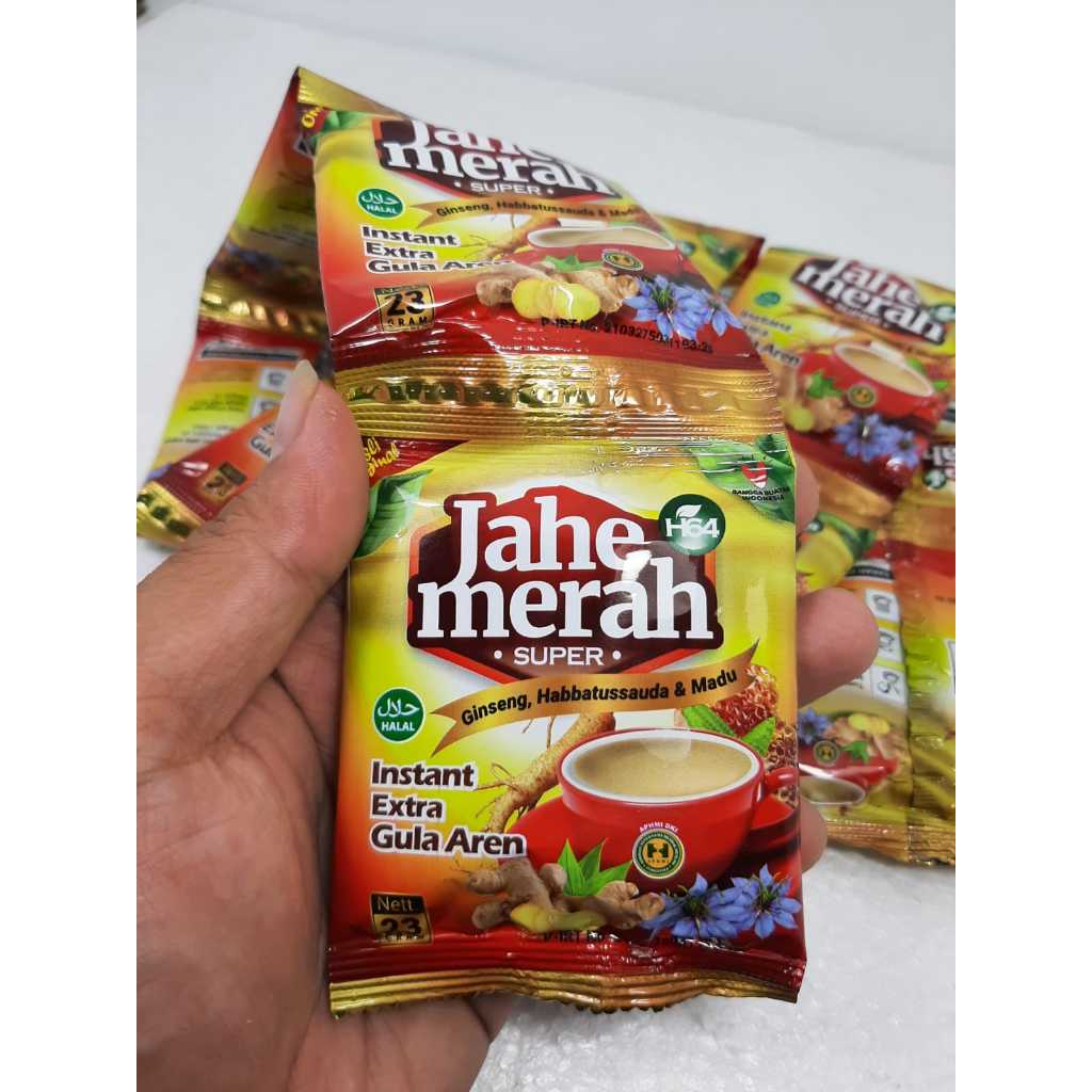 

Jahe Merah Super H64 Plus Ginseng Habbat Madu Extra Gula Aren PERENCENG