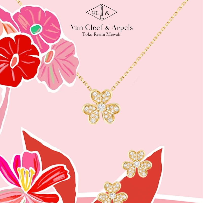 VCA Van Cleef & Arpels （18K / 750 emas asli /100% 0riginal）Van Cleef & Arpels 18K yellow gold  Kolek