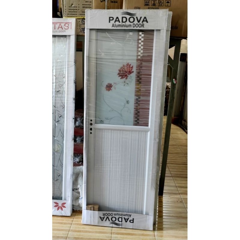 PINTU KAMAR MANDI ALUMINIUM 1/2 & 3/4 putih & coklat