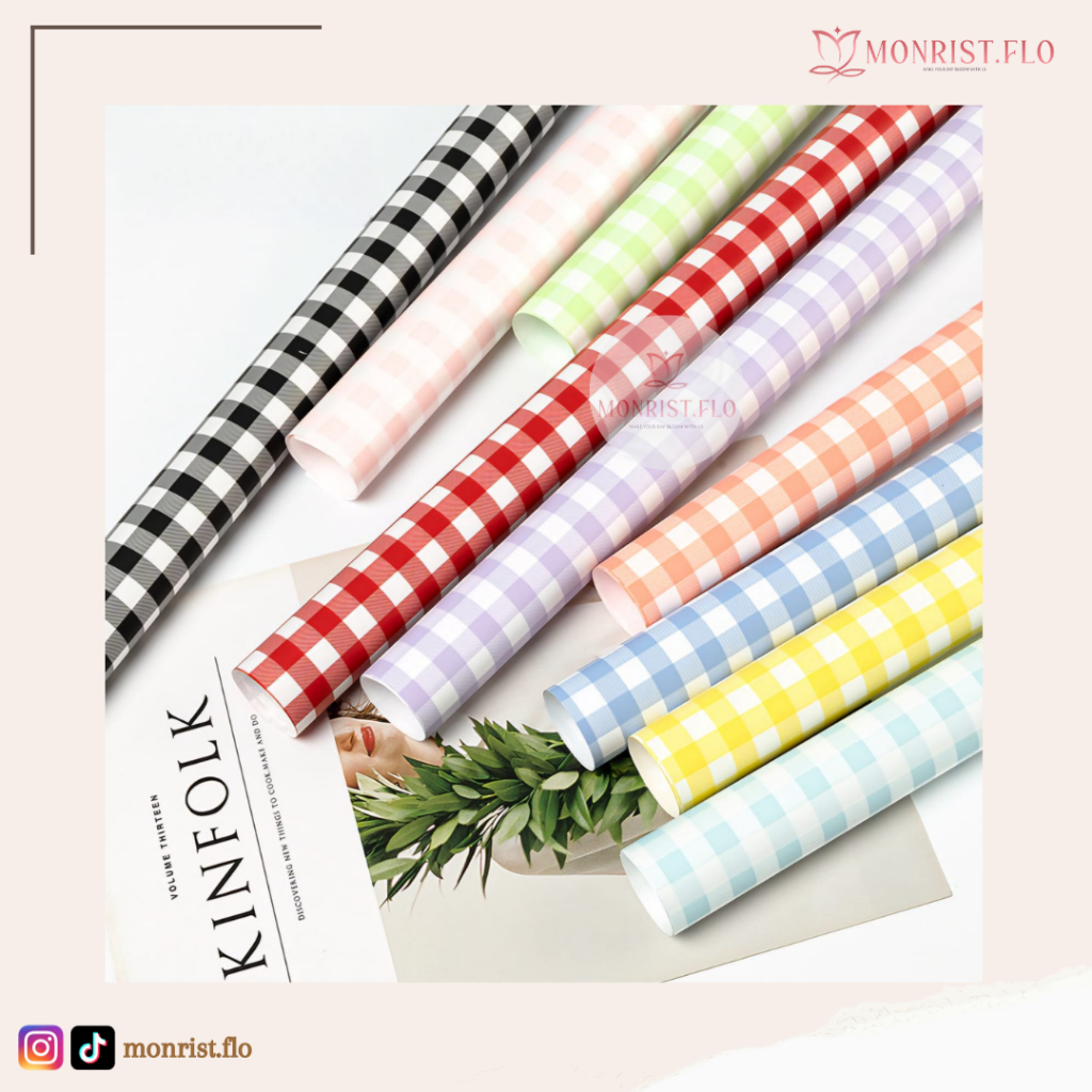 

Monrist Flo - Kertas Buket Bunga Cellophane Motif Kotak Kotak / Flower Wrapping Paper Gingham Florist