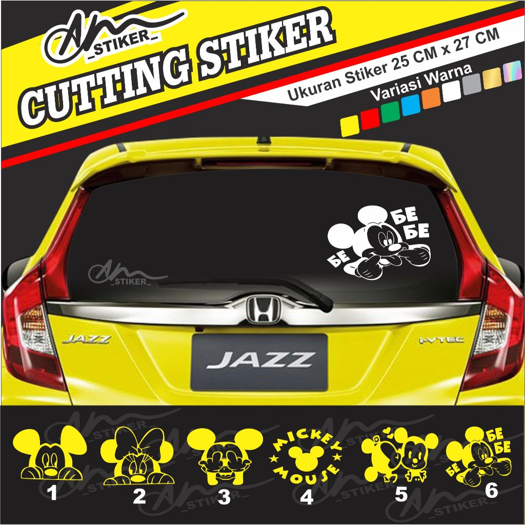 CUTTING STIKER KACA MOBIL BELAKANG MICKEY MOUSE