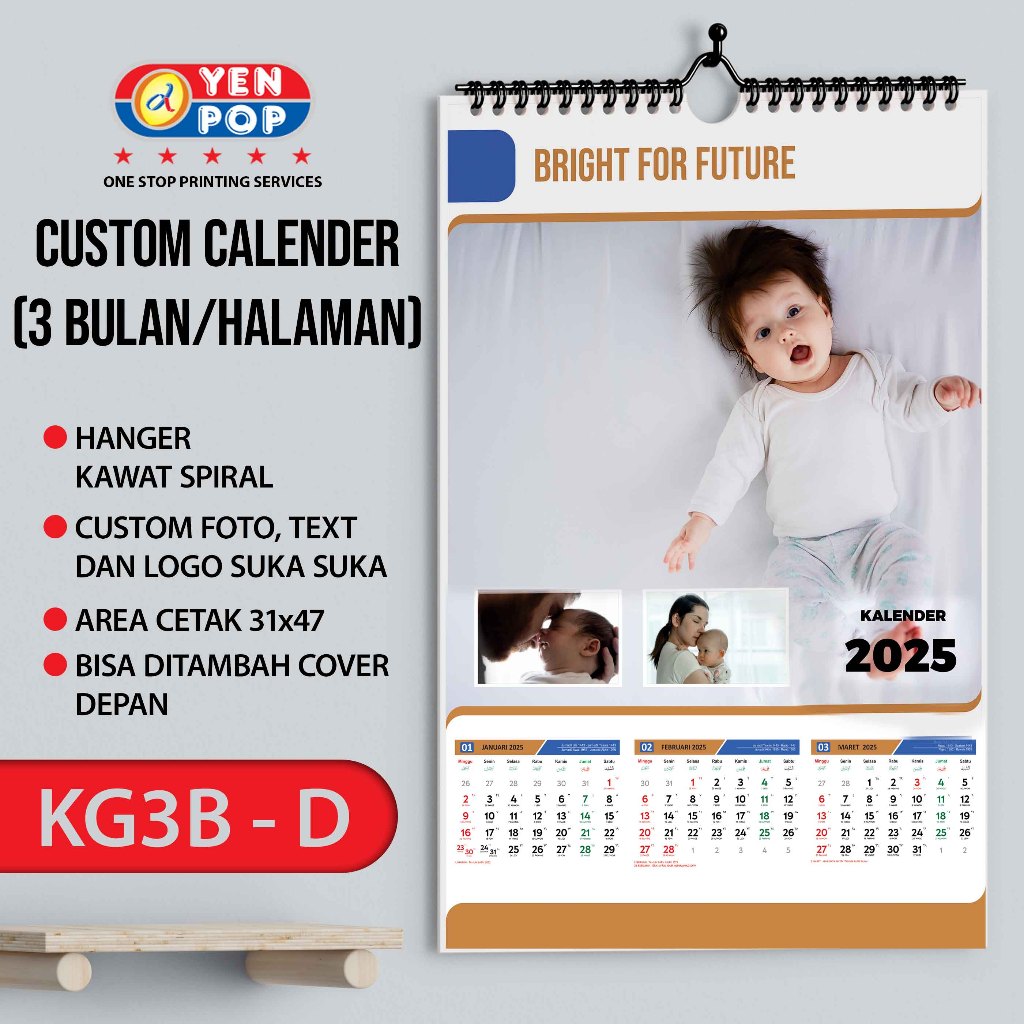 

Kalender 2025 300 Pcs 3 Bulanan Spiral