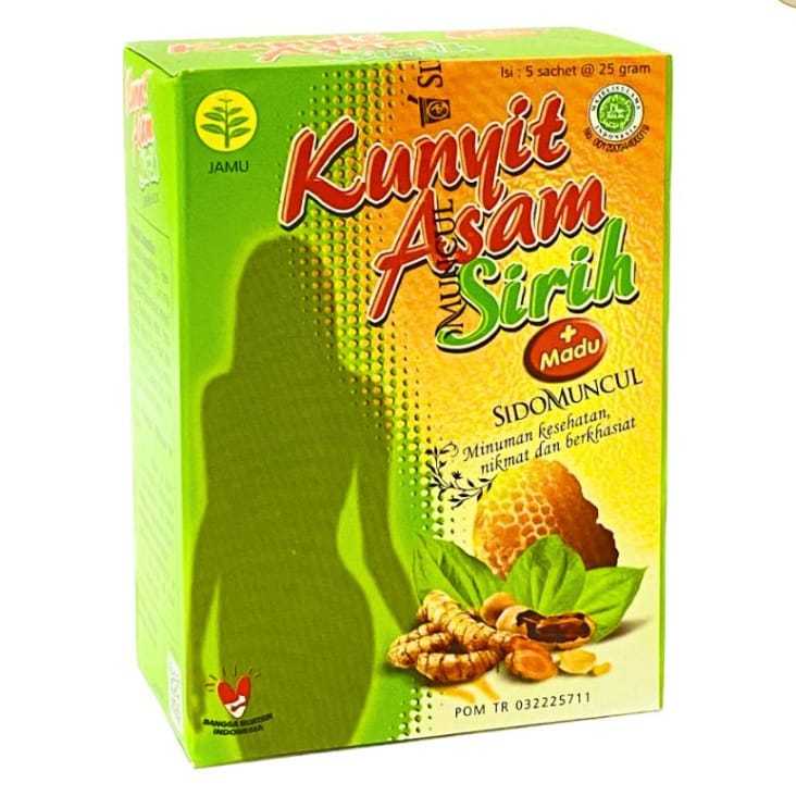 

Kunyit Asam Sirih + Madu Sidomuncul (1 Box Isi 5 Sachet )