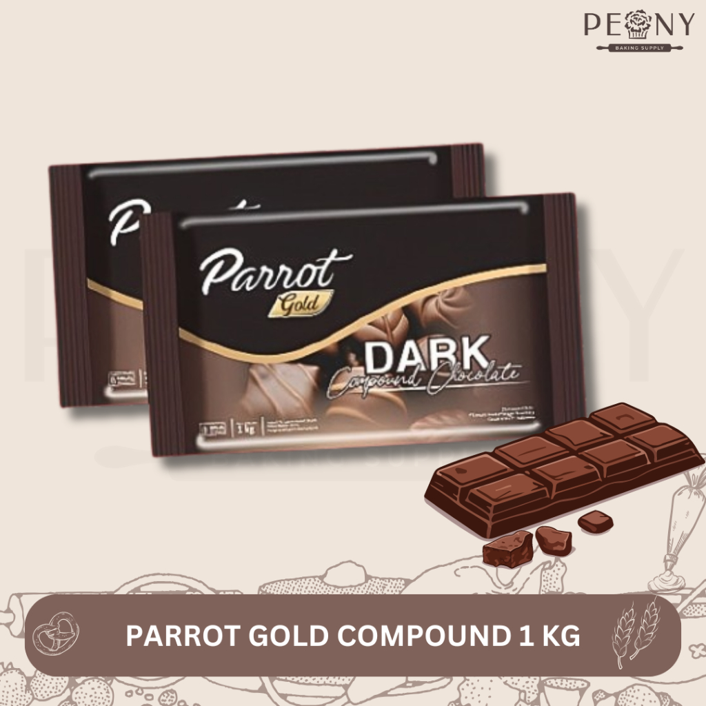 

PARROT GOLD DARK CHOCOLATE COMPOUND 1 KG / DCC / COKLAT BATANG
