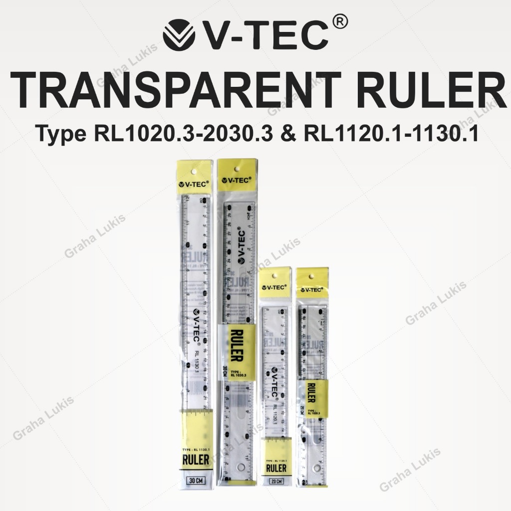 

V-TEC Ruler Satuan Type RL - 30cm / 20cm - Penggaris Plastik