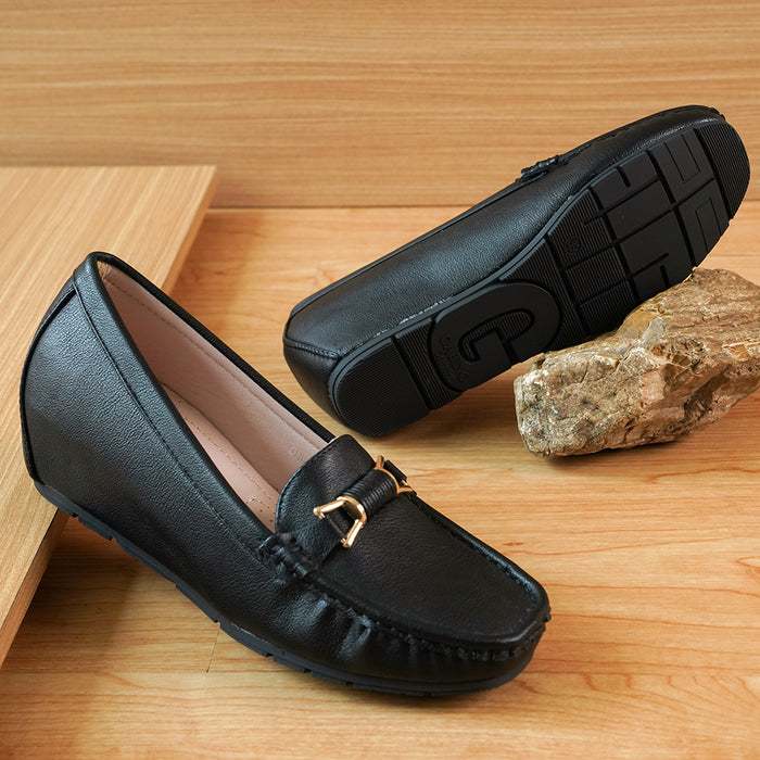 GABINO PADMA Sepatu Wedges Wanita Formal Moccasin-O1DA2011-black