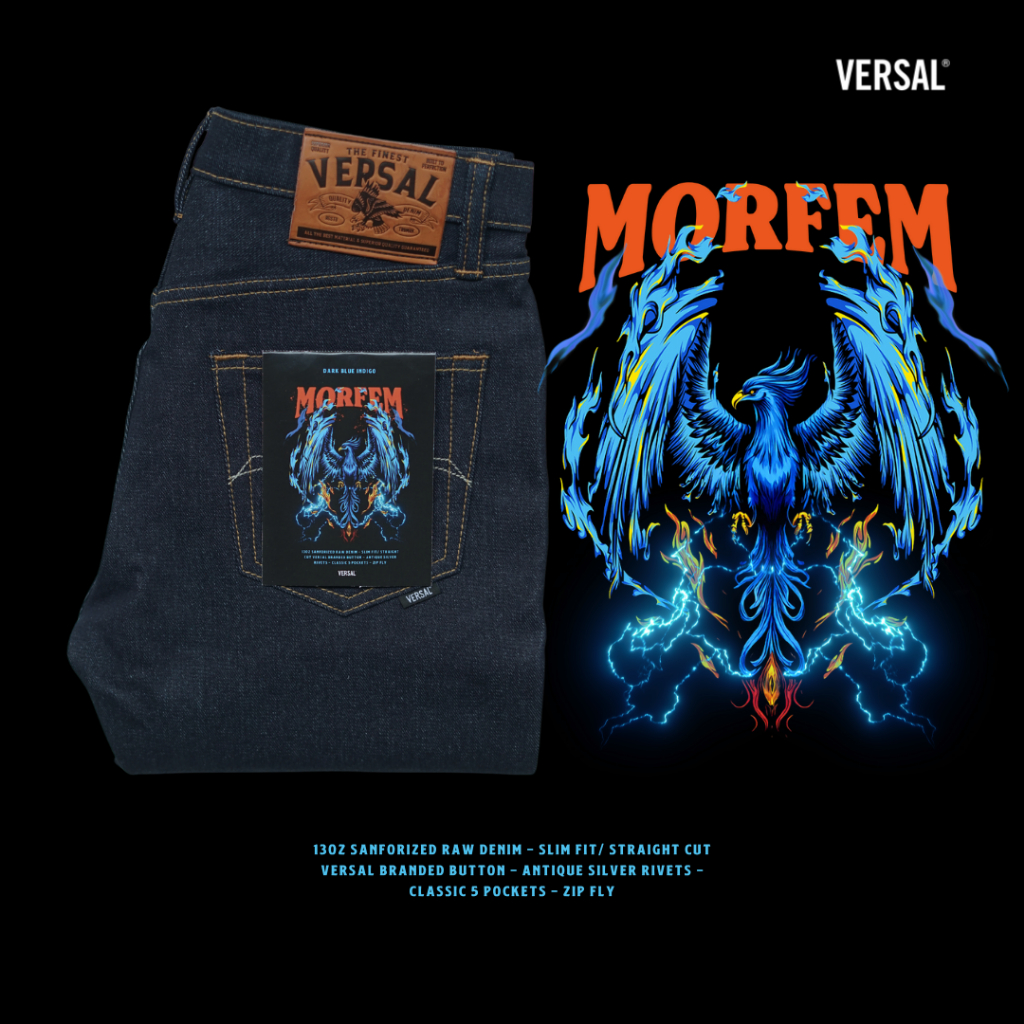 Versal- Morfem 13oz Blue  Indigo Denim Selvedge Accent (Pre Order)