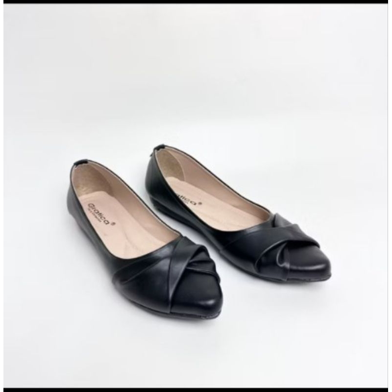 flatshoes sepatu pansus wanita kekinian warna hitam