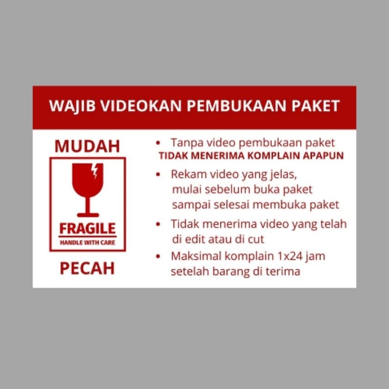 

Stiker / Label Fragile dan Unboxing 5cm x 8 cm