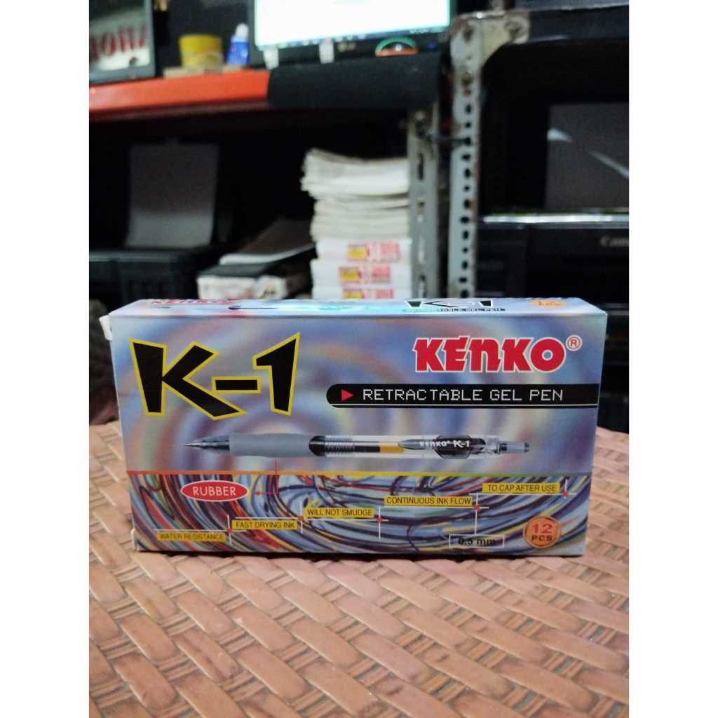 

pulpen gel kenko K-1 hitam 0.5mm 1 pack isi 12 pcs