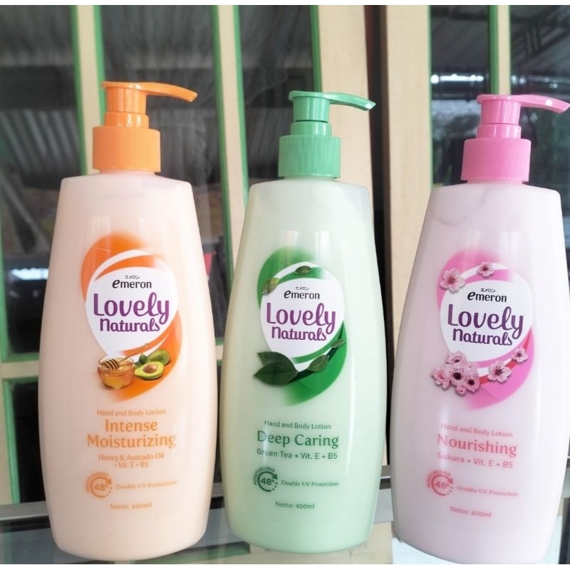 EMERON LOVELY NATURALS HANDBODY LOTION LOVELY KEMASAN BESAR 400 ML MURAH WANGI SEGAR TERLARIS