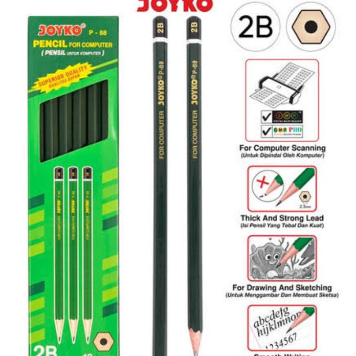 

PELAYANAN CEPAT 12pcs PENSIL 2B P88 FOR COMPUTER 1 pack