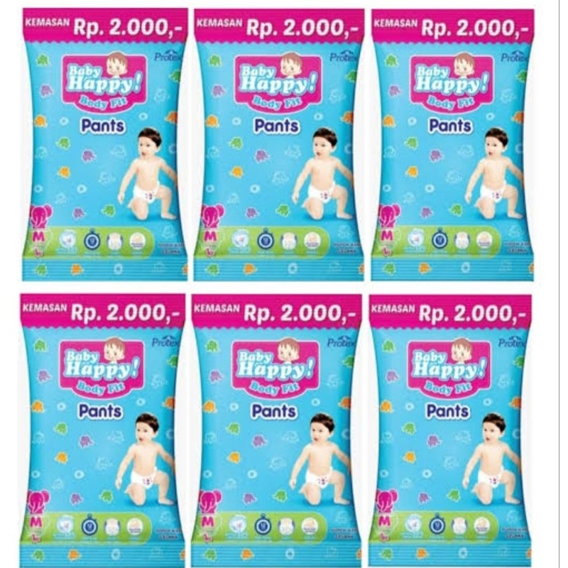 BABY HAPPY 6 SACHET UKURAN M/L/XL