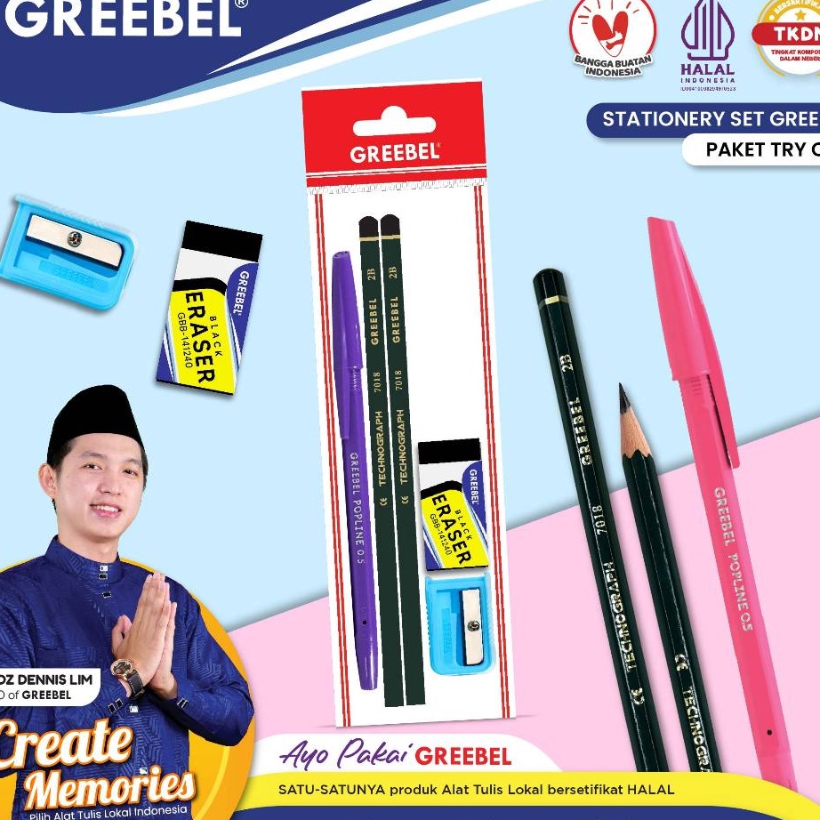 

DISKON NATAL GREEBEL Paket Alat Tulis Try Out StationaryStationery Set ATK penpensil 2 pcs penghapus serutan anak