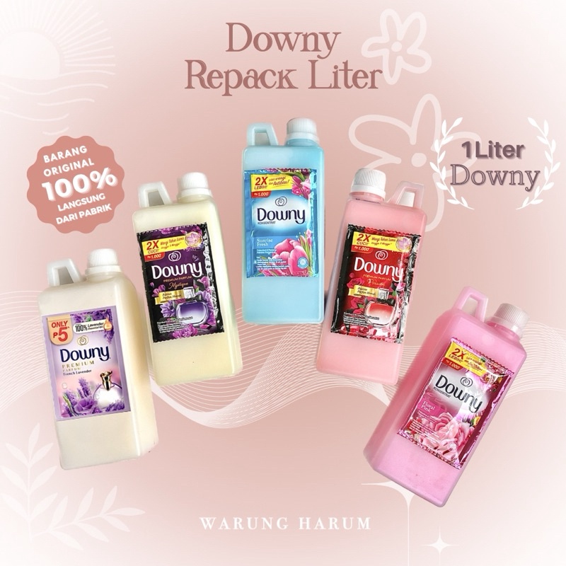 Downy 1 Liter Softener Pengharum dan Pelembut Pakaian Cairan Perendam dan Pewangi Baju Downy Repack 