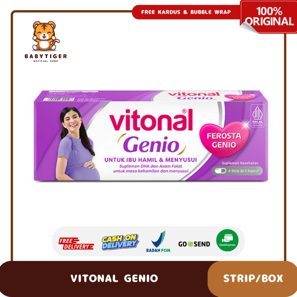 Vitonal Genio Suplemen DHA dan Asam Folat untuk Ibu Hamil dan Menyusui | Vitamin Ibu Hamil