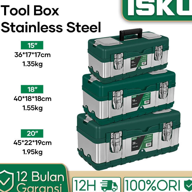 Penjualan Berkualitas  ISKU Tool box Besar 2 Inch Box Tahan lama Toolbox Kotak Peralatan Perkakaskot