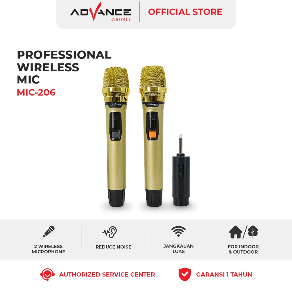 Wow Murah Meriah Advance MIC26 DOUBLE Mic Wireless Microphone Bluetooth Karaoke BONUS Baterai