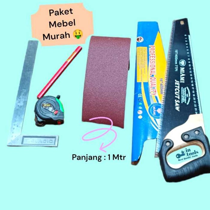Terbaik  Paket Alat Mebel  Graji Kayu 16 Siku Tukang 1 InchAmplas 18 1 Mtr  Pensil Tukang  Meteran 3