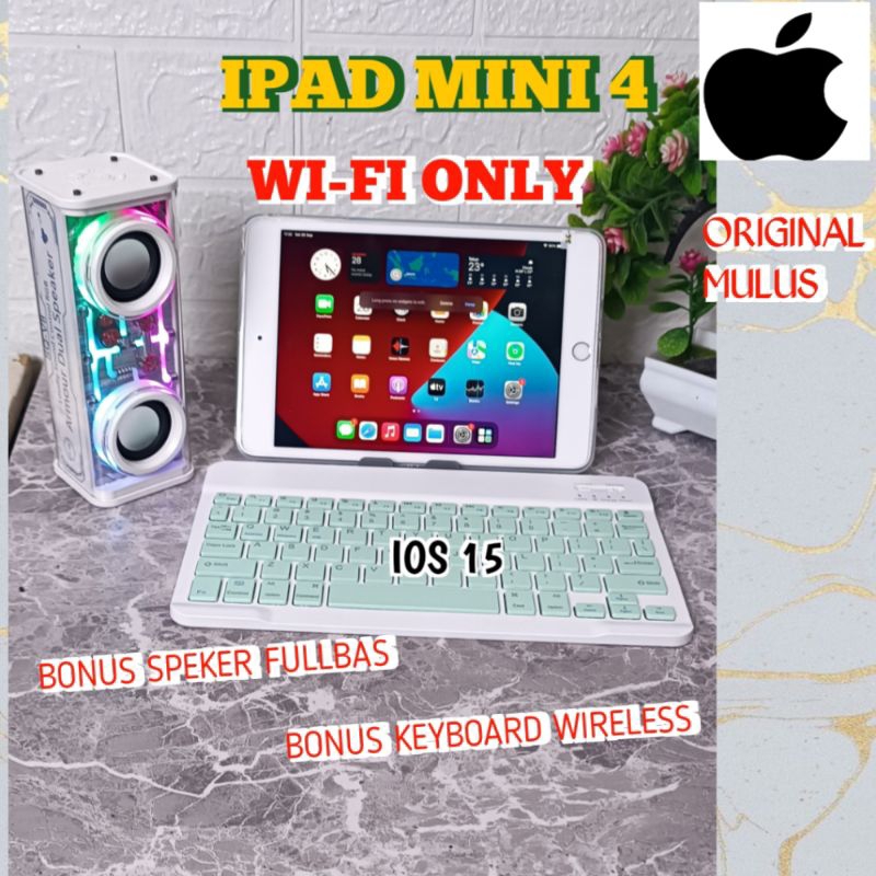 CUCI GUDANG IPAD MINI 4/32GB | BONUS KEYBOARD WIRELESS | WIFI ONLY | MULUS PARAH | NO MINUS ORIGINAL