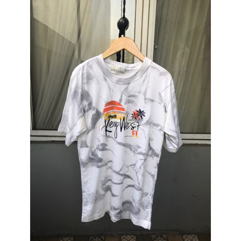Baju Kaos Shirt Pria Pantai Amerika Tie Dye Studio Putih Size L