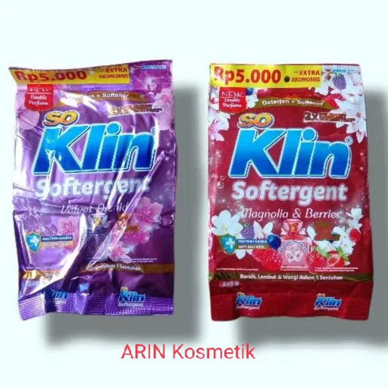 SOKLIN DETERGENT BUBUK EKONOMIS 245 GRAM, 5000 1 Dus 1 karton 24pcs