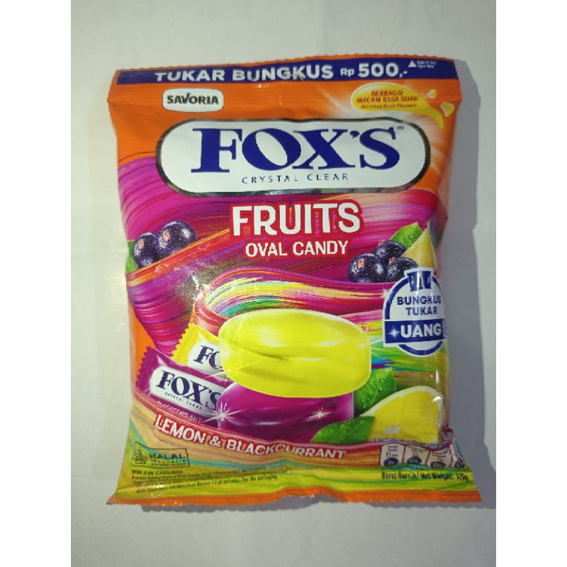 

Permen Foxs Fruits Oval Candy 125g