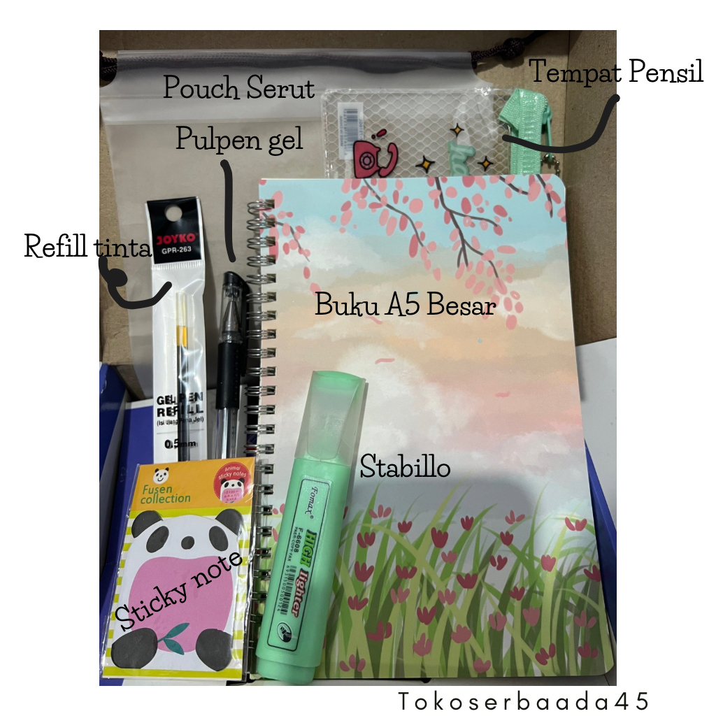 

Paket Ulang Tahun Souvenir Murah Set Stationery 7IN1 Alat Tulis Sekolah Stabilo Tempat Pensil Buku .