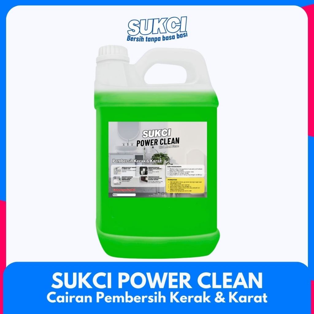 Sukci Power Clean Pembersih Kerak dan Karat di Kamar Mandi / Pembersih Keramik NO HCL / Toilet Clean