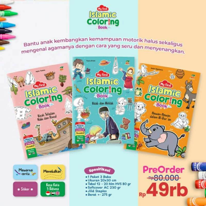 

Buku Mewarnai Islamic Colloring Dapat 3 Buku