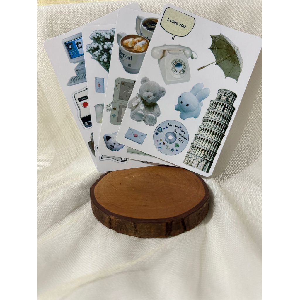 

READYSTOK Sticker vynil sheet tema putih Aesthetic batch 1 / Sticker hiasan Dekorasi Scrapbook Journal/laptop/dinding/tumblr/buku murah/hadiah/buku journal