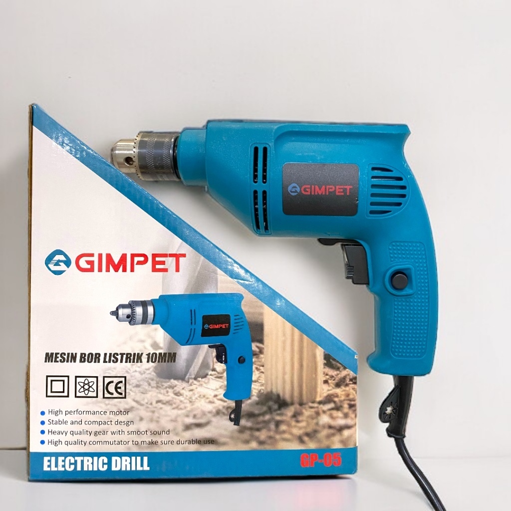 GIMPET Mesin Bor Listrik 10mm Gimpet / Electrik Drill 10mm Bolak Balik GP-55 Original