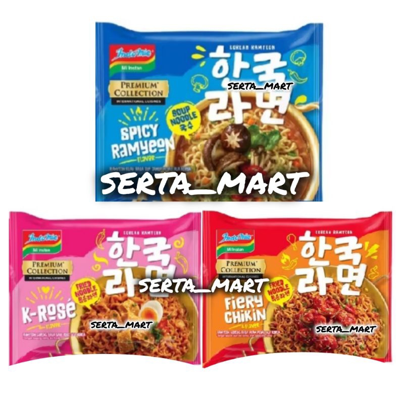 

Indomie Korean Spicy Ramyeon 83gr / Fiery Chikin / K-Rose - Indomie Premium Collection Korean Series - Mie Instan