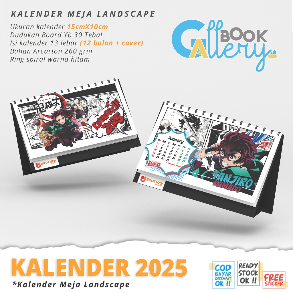 

[KL] Kalender Meja, Kalender duduk, Kalender dinding Tahun 2025, KIMETSU NO YAIBA, DEMON SLAYER LANS