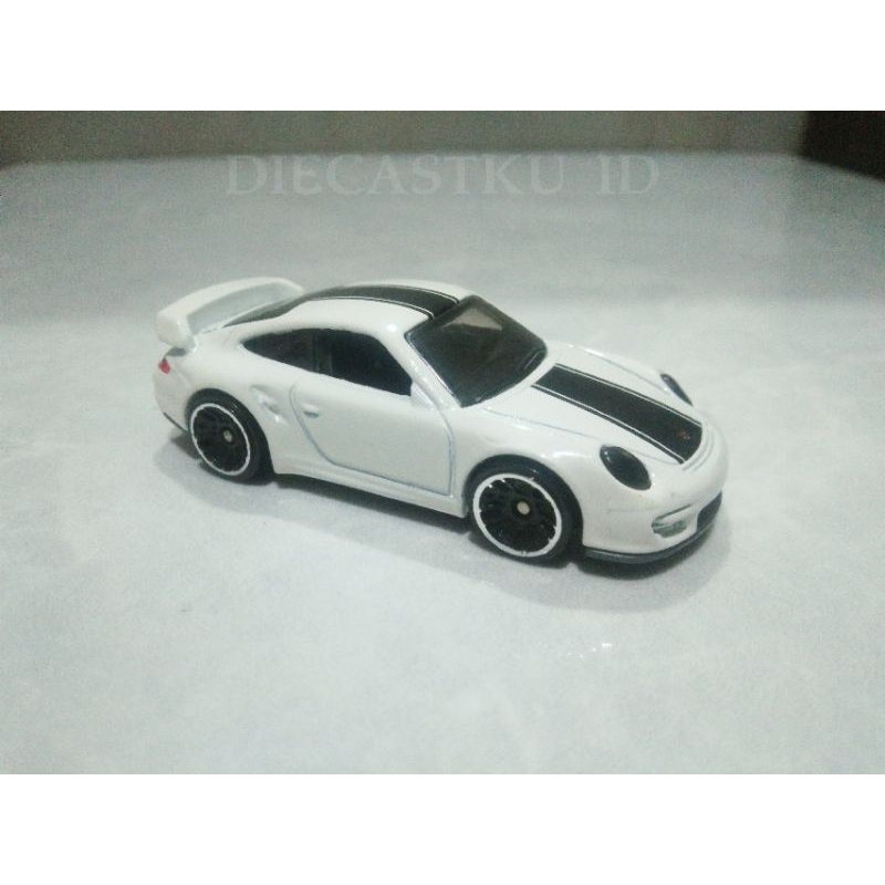 Hot Wheels Porsche 911 GT2 Putih List Hitam Loose Free Ban Karet